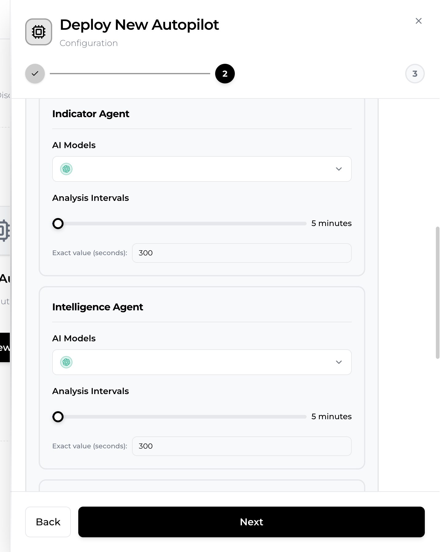 SimianX AI Четыре ИИ-агента — Indicator, Intelligence, Fundamental, Decision — у каждого селектор модели и интервал анализа SimianX AI Четыре ИИ-агента — Indicator, Intelligence, Fundamental, Decision — у каждого селектор модели и интервал анализа