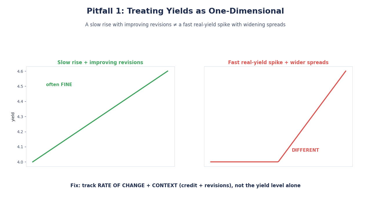 SimianX AI Pitfall illustration: slow vs fast yield moves SimianX AI Pitfall illustration: slow vs fast yield moves