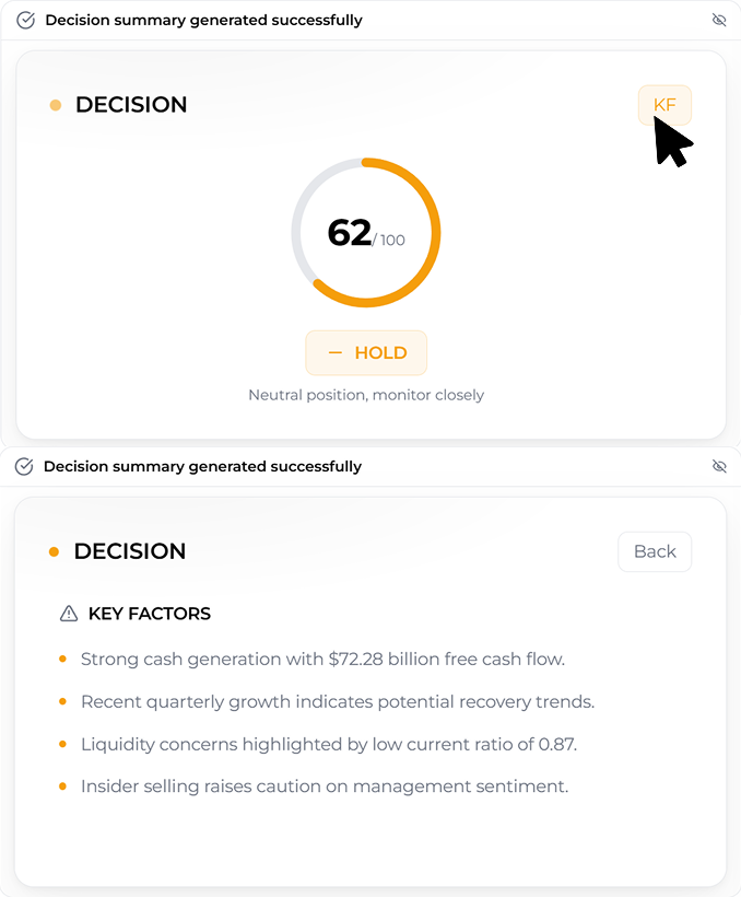 SimianX AI AI-generated decision card for hedge fund PMs SimianX AI AI-generated decision card for hedge fund PMs